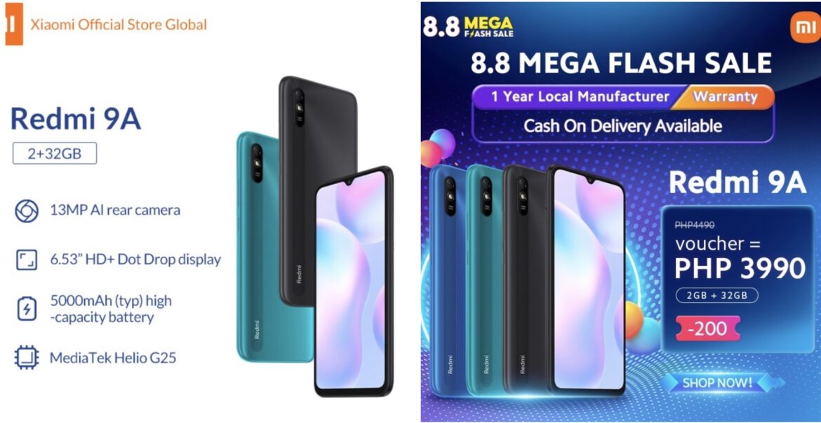 Xiaomi Redmi 9A Goes on Sale at Shopee 8.8 Mega Flash Sale