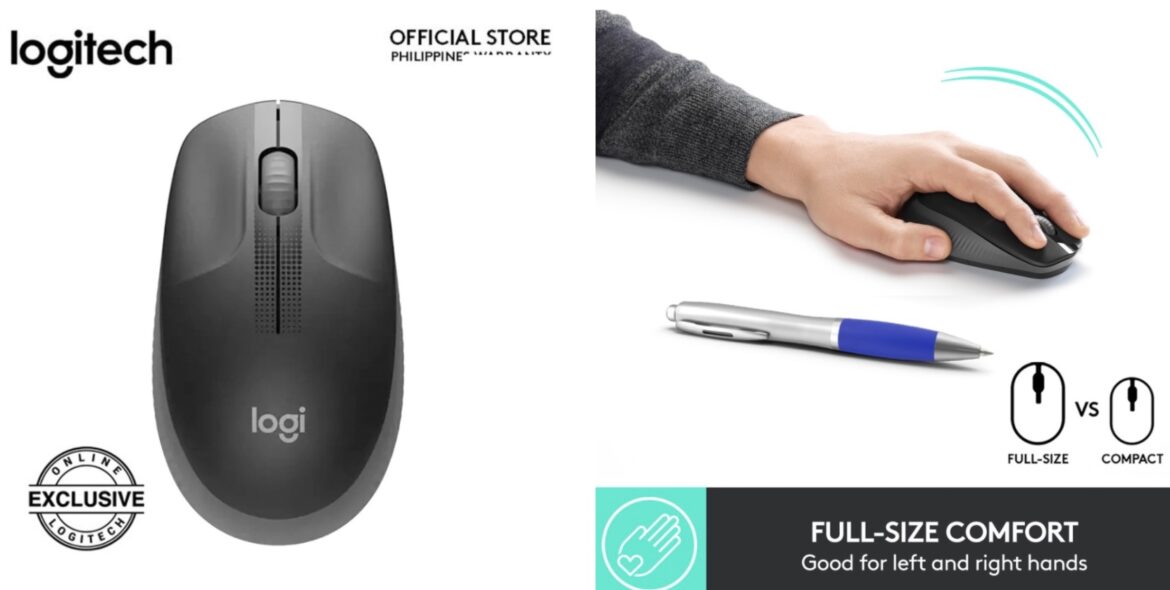 Logitech Wireless Mouse M191 – Ambidextrous, Full-Size Comfort