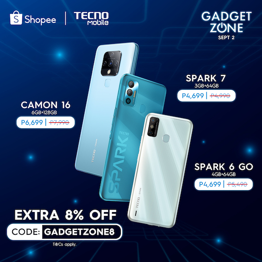 TECNO Mobile Tech Exclusives Are Coming to Shopee Gadgetzone This September!