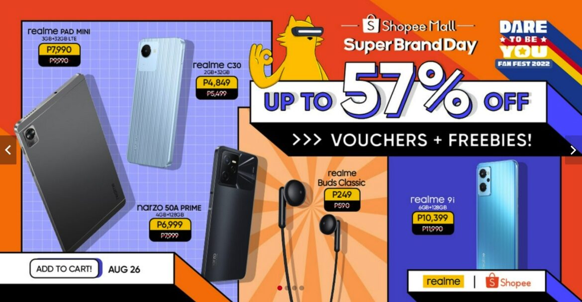 Up To 57% OFF with realme at Shopee 9.9 Super Shopping Day