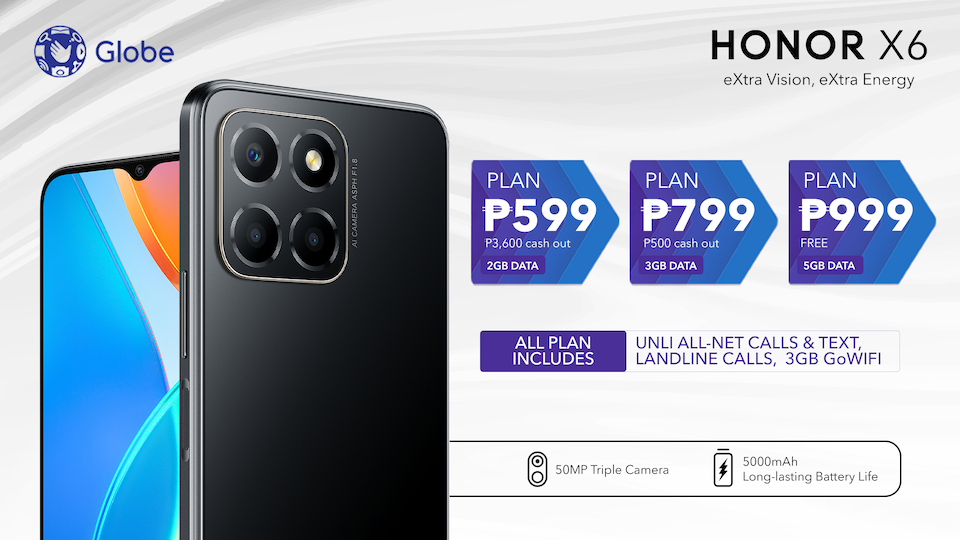 HONOR X6 Now Available via Globe Postpaid Plans!