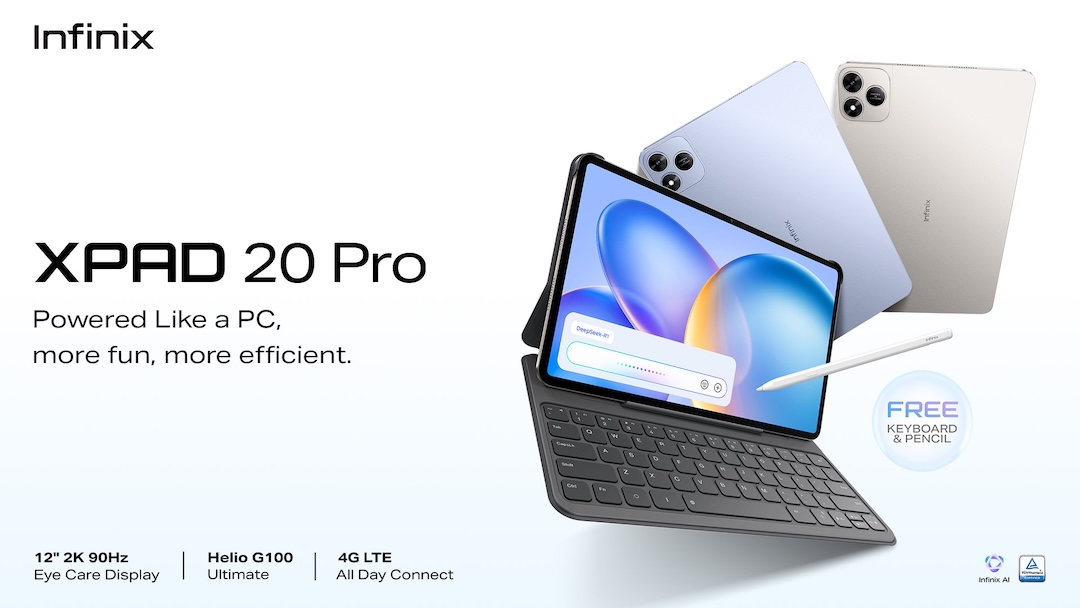 Infinix XPAD 20 Pro: 12-inch 4G Tablet w/ Free Keyboard & AI Features Under ₱12k