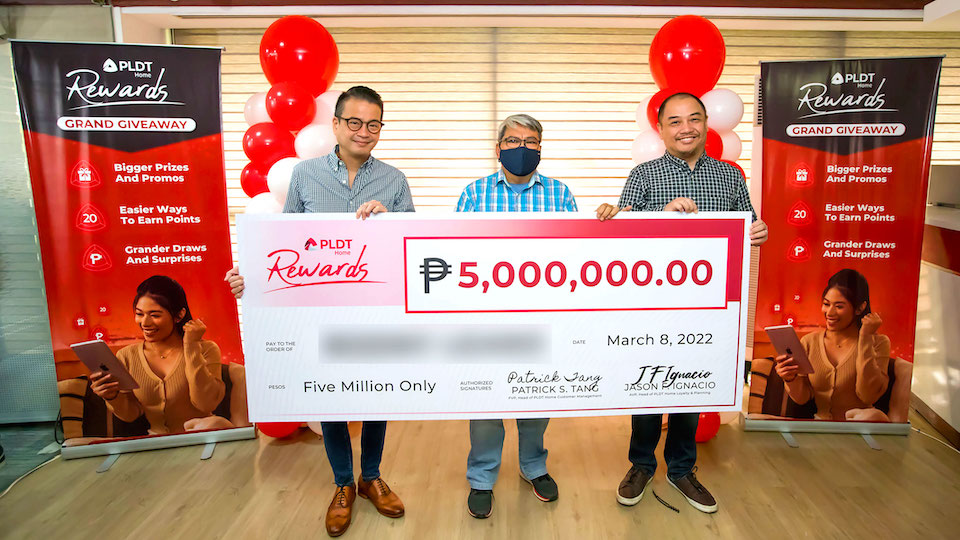 Loyal PLDT Customer Wins P5 million in Grand Giveaway Promo