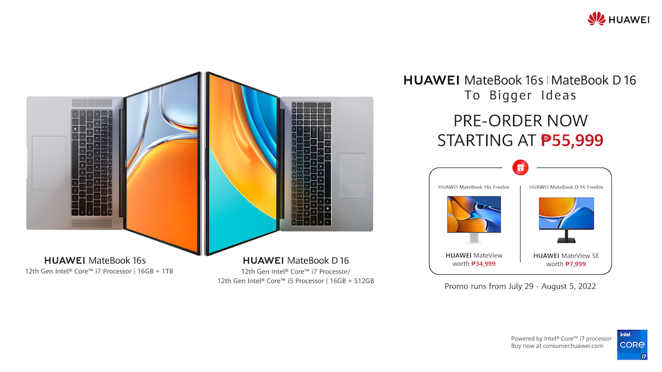 Expand your world with the HUAWEI MateBook 16s and Matebook D16