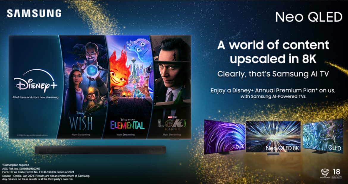 Get a FREE Disney+ Subscription with Samsung AI TVs