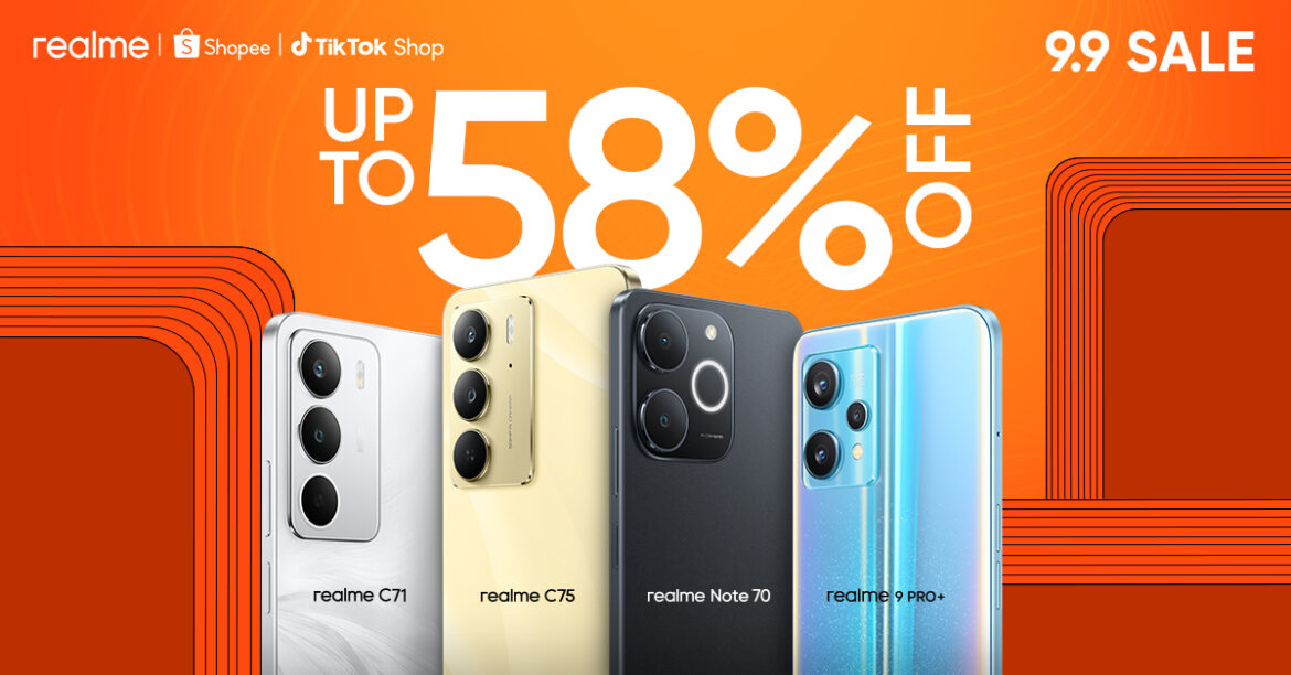 realme 9.9 Sale: Up to 58% Off on Smartphones and Exclusive TikTok Deals
