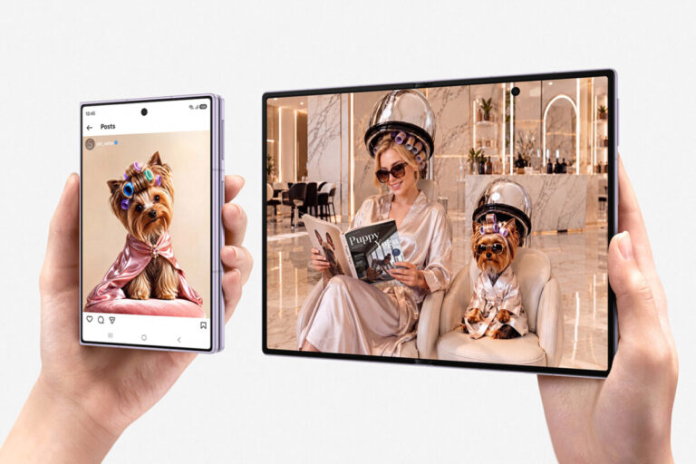 Samsung Galaxy Z Fold8 shown open and folded