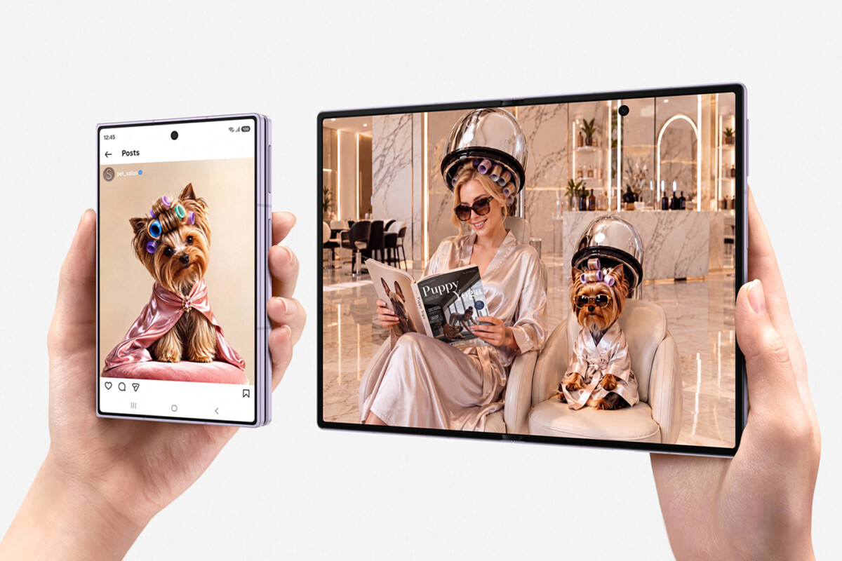 Samsung Galaxy Z Fold8 shown open and folded